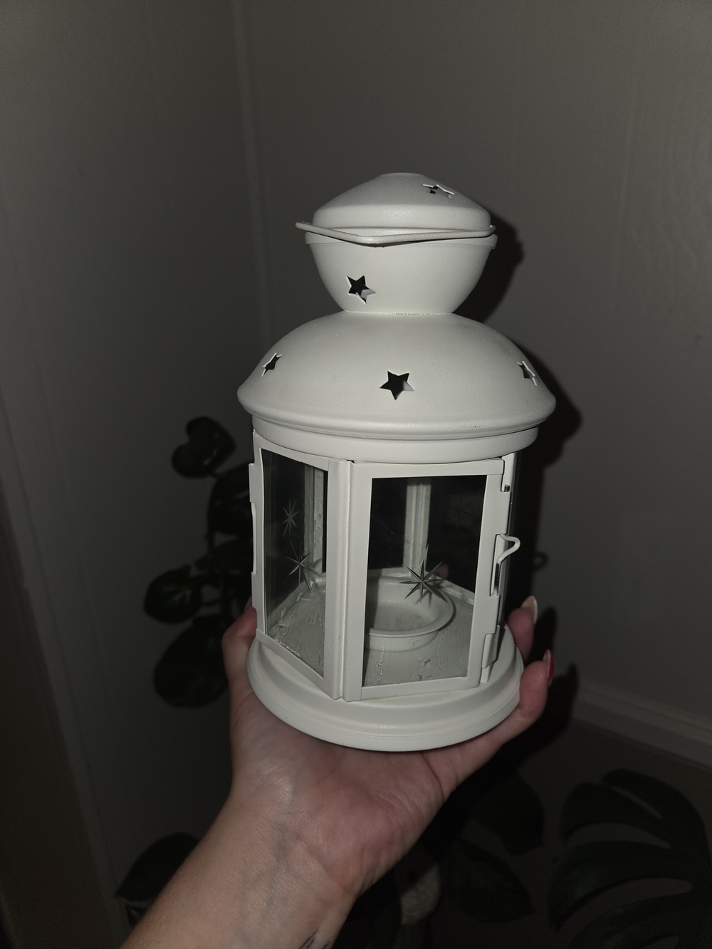 White Star Cutout Metal Lantern - Home Accents